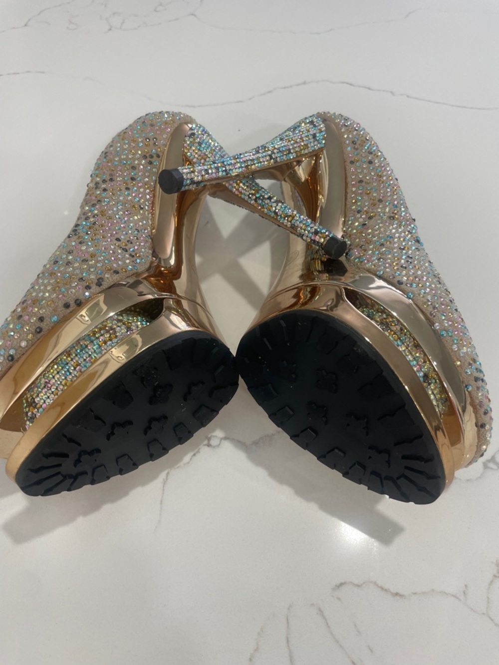 Gianmarco Lorenzi Women's Glitter heels Multicolor stones sparkly - Picture 13 of 16